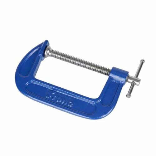 4 inch stone C-clamp with steel screw and sliding pin handle