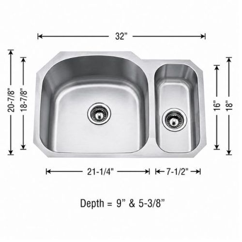 Undermount double bowl sink in 18 gauge stainless steel