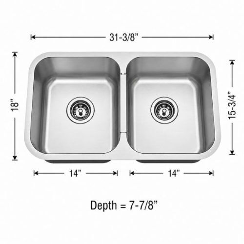 Undermount double equal bowl sink in 18 gauge stainless steel