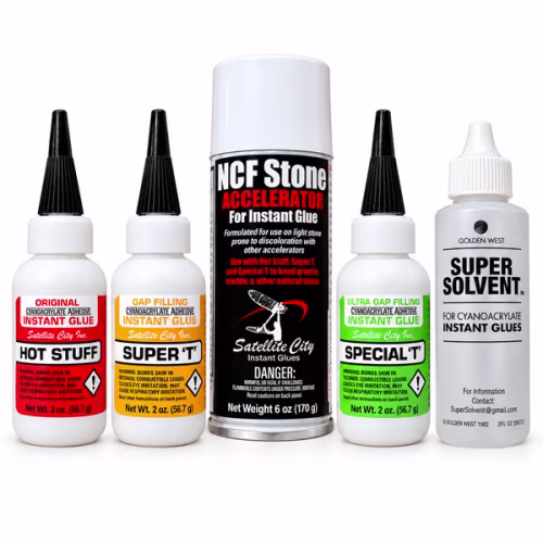 Satellite City Granite Repair Kit with Hot Stuff Thin, Super T Medium, Special T Thick, NCF Stone and Super Solvent