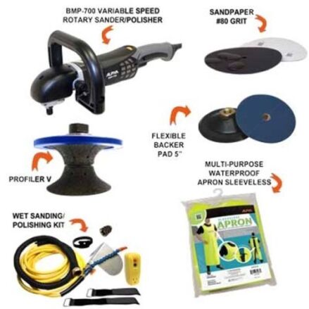 Alpha BMP Pool Coping Kit 5480-6300 with BMP-700 polisher and included accessories