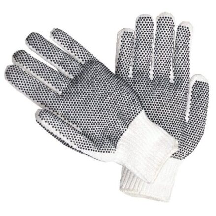String knit gloves with PVC dots for general-purpose work protection