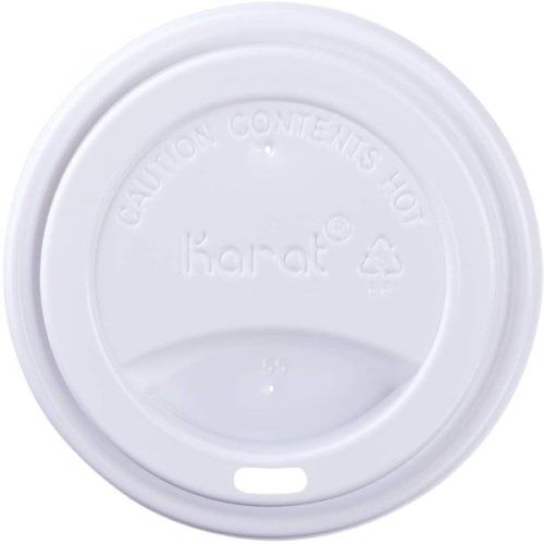 White Plastic Dome Lid for 10 to 24 oz paper hot cups