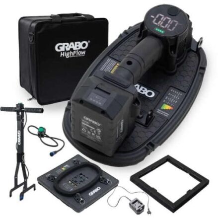 GRABO HighFlow cordless high-volume vacuum lifter for handling porous pavers, concrete, and rough stone