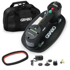 GRABO V2 cordless vacuum lifter with analog pressure gauge and foam seal for glass and tile lifting