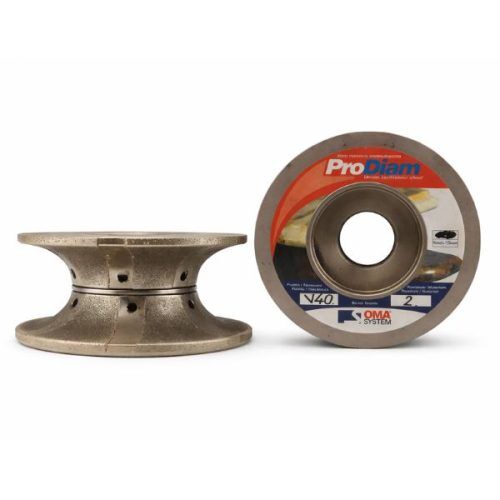 OMA Full Bullnose V40 Prodiam Cont Metal Pos 2 profile wheel for marble, limestone, travertine, granite, and quartz