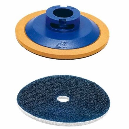 Alpha Twistouch System adapter and backer pad for handheld polishing.