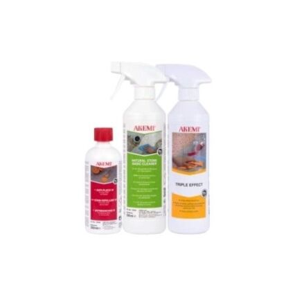Akemi Small Care Set for cleaning, sealing, and polishing natural stone