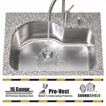 CETUS 1-3/4 single bowl undermount kitchen sink in 16 gauge stainless steel