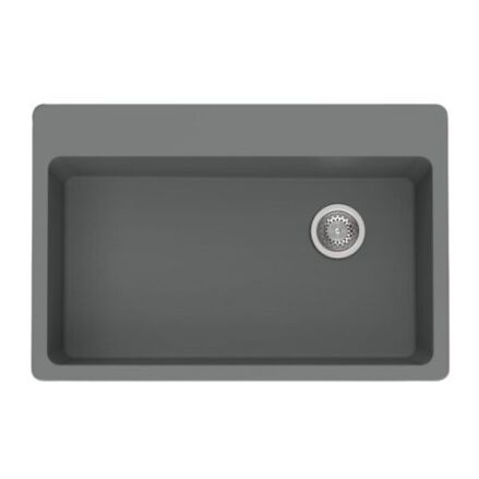 DuraGranit super single bowl granite sink in Gray Moon finish