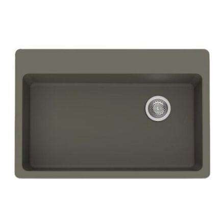 DuraGranit super single bowl granite sink in Silver Fox finish