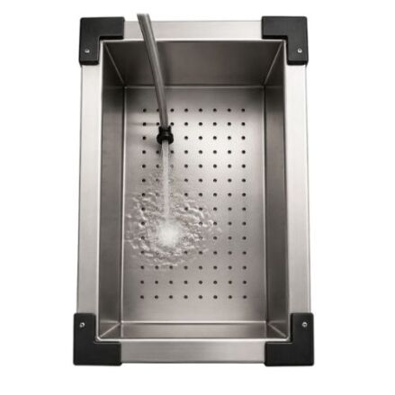 Stainless Steel Colander for rinsing fruit and produce in the sink