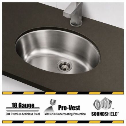 Vanity sink 17 x 16-1/8 inch in stainless steel