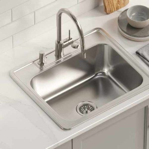 Pelican PL-VT2522 stainless steel single bowl topmount sink with 3 holes