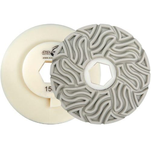 Cyclone Ultra Straight Edge Snail Lock Wheel for wet auto-edge stone polishing.